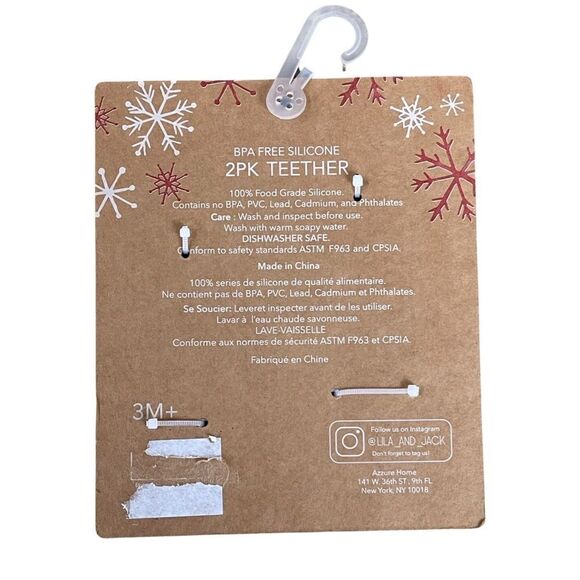 Modern Baby Infant Silicone 2 of 2 Pack Teethers Christmas Santa Mug Mittens NWT - Picture 6 of 7